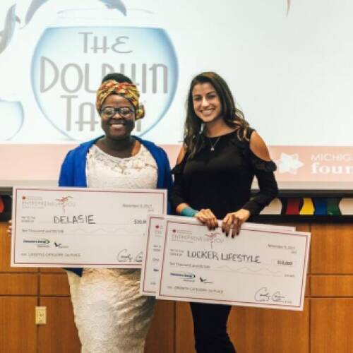 Two GV students win $10K each in 'Dolphin Tank' competition